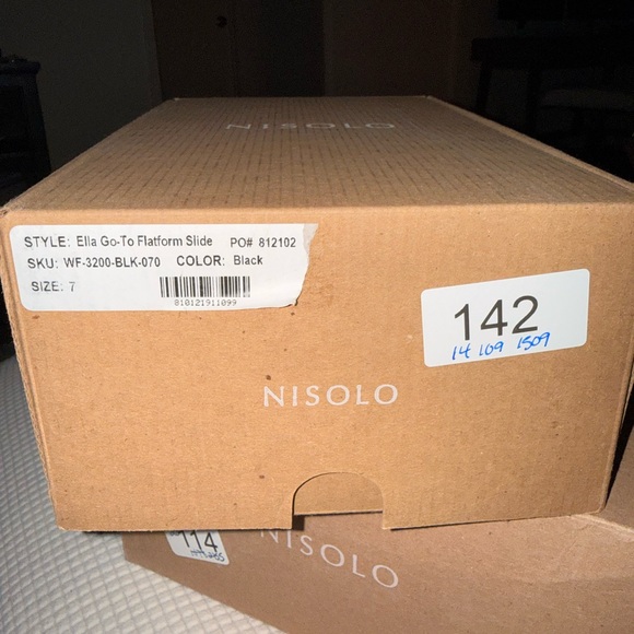 Nisolo Ella Black and Tan Slide Sandals NWT - Picture 6 of 6